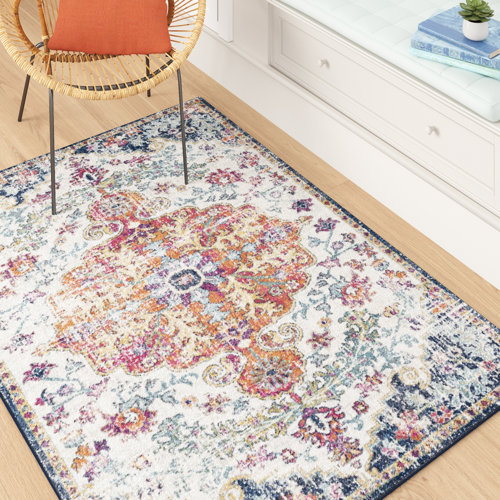 Mistana Hillsby Oriental Orange/Navy Area Rug & Reviews Wayfair.ca